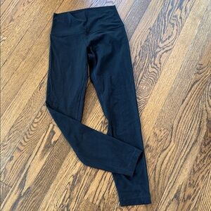Lululemon black ribbed High-Waisted Leggings, 4, 24” inseam